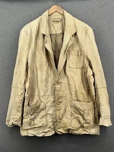 VTG Wilson’s Leather Jacket Beige Tan Blazer Style 90s Trendy - Picture 1 of 12