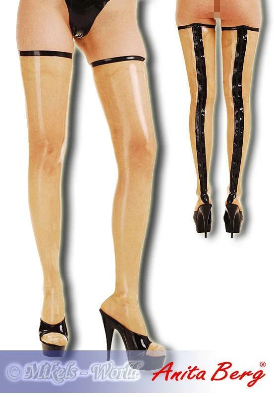 Anita Berg - Latex Zip-Overknees schwarz-transparent  - Bild 1 von 1