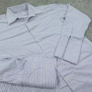 Brooks Brothers Dress Shirt Mens 15.5 35 French Cuff Made In USA Vintage Striped - Picture 1 of 9