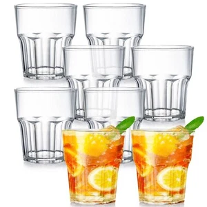 8 Pack Plastic Tumblers Reusable Cups 8oz Drinking Water Juice Cups Stackable Bp - Picture 1 of 6