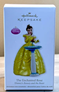 HTF Barbie Hallmark Keepsake ENCHANTED ROSE Beauty & Beast Disney Ornament 2011 - Picture 1 of 11