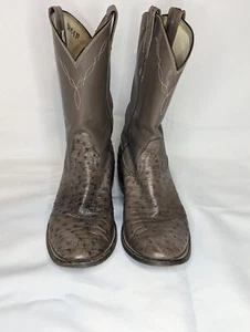 Botas de Vaquero Vintage Rios of Mercedes Pluma Completa Avestruz, Talla 9D - Imagen 1 de 14