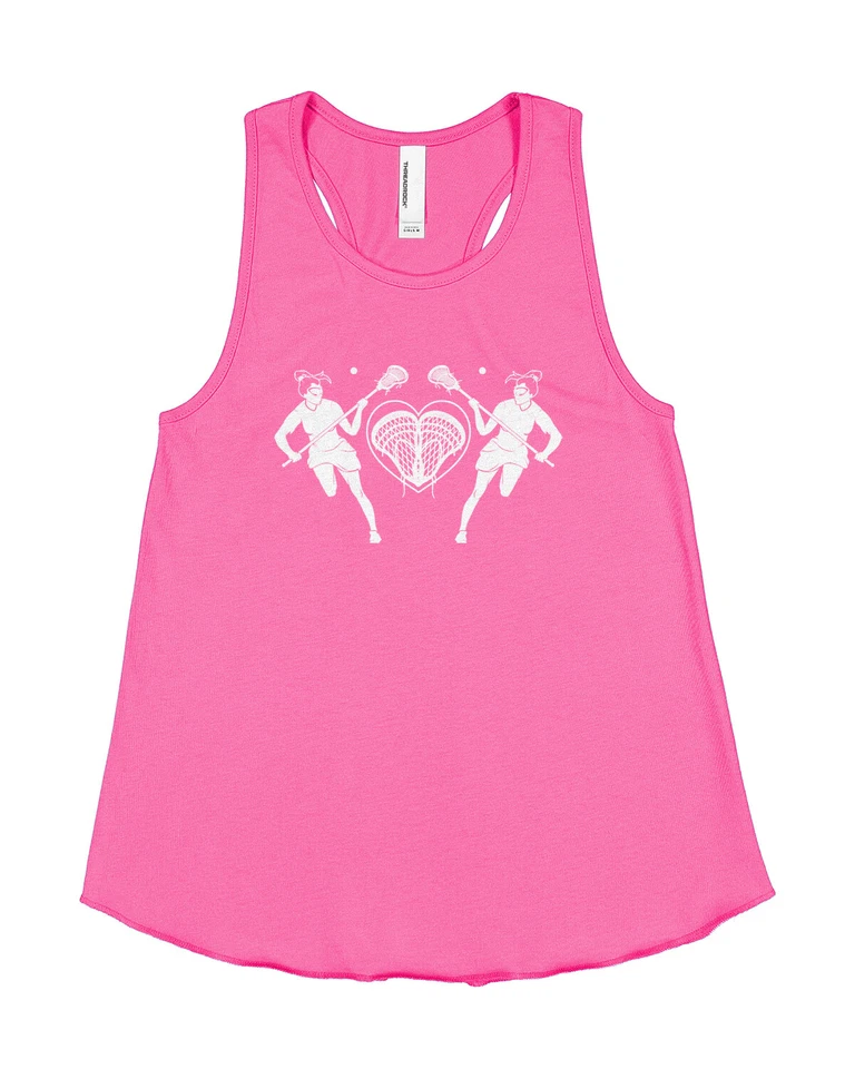 Lacrosse Players with Heart Girls Racerback Tank Top Lax Gift - Image 1 of 1
