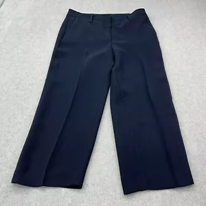 Pantalones Talbots para mujer 6 azul marino capri plano frente oficina ropa fluidos - Imagen 1 de 11
