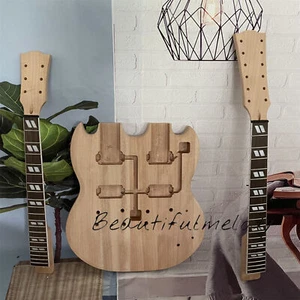 Unfinished SG Double Neck Guitar Body Factory Jimmy Page Mahogany wood DIY - Picture 1 of 3