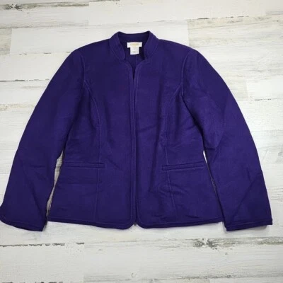 Chaqueta Blazer de Lana Talbots para Mujer 4 Púrpura Manga Larga Acolchada Hombro Foto 1 de 4