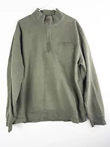 Brook Brothers Sweater Mens XL Gray Pullover 1/4 Zip Cotton Pockets Solid - Picture 1 of 11