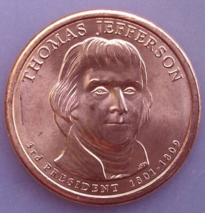 2007 D Thomas Jefferson Presidential Dollar Stempelglanz 1 Dollar Münze - Bild 1 von 2