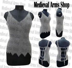 Top de cota de malla 10 mm anillo a tope de aluminio diseño en zig-zag disfraz de fantasía para niña - Imagen 1 de 2