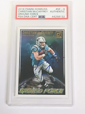 2018 Donruss Christian McCaffrey Ground Force Signed Auto Card PSA DNA Slabbed - Image 1 of 2