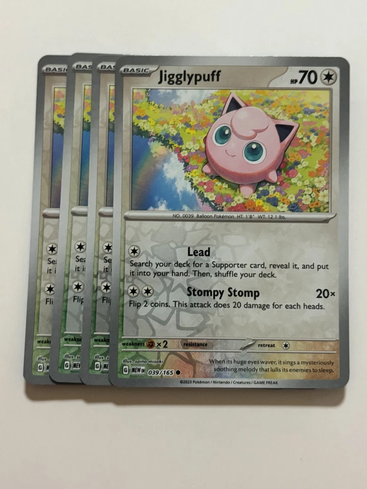 Pokemon Card 151 Reverse Holographic 4x Playset Jigglypuff 039/165 Near Mint - Image 1 of 1