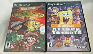 (2) PS2 Nicktoons Games-Battle for Volcano Island Attack of the Toybots Complete - Picture 1 of 11