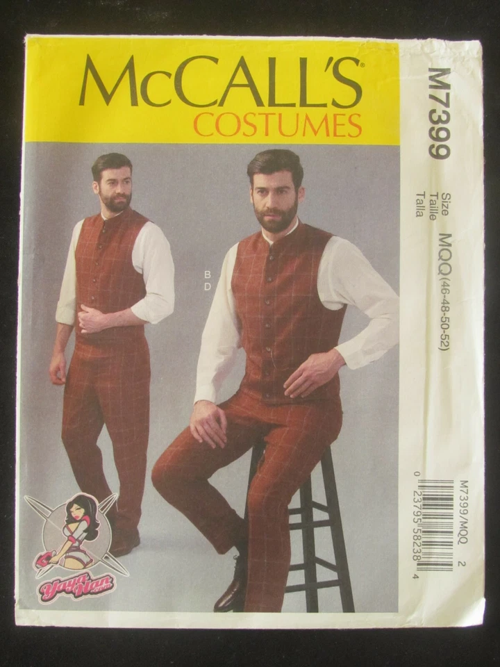 McCALL'S PATTERN - 7399 MEN'S COSTUME PANTS LINED VEST YAYA HAN 46-52 UNCUT - Image 1 of 2