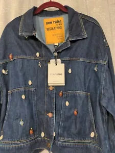 NOCTURNE Women's DENIM JACKET With Shell Embellishments Size 42 New With Tags - Picture 1 of 10