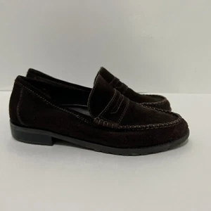 Calico Penny Loafers Dress Shoes Womens Size 5 Brown Suede Leather Flats Slip On - Picture 1 of 8