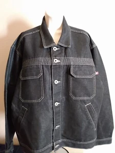 De colección Años 90 Y2K NUEVO SIN ETIQUETAS JNCO Jeans Denim Botón Chaqueta Azul Oscuro Motociclista Patinador Grande - Imagen 1 de 15