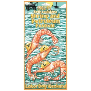 2024 LOUISIANA SHRIMP & PETROLEUM FESTIVAL POSTER - LA - ORIGINAL MINT ROLLED - Picture 1 of 1
