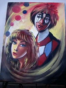 Olio su Tela  di Romano Mussolini pagliaccio  il Clown 60 x 80  - Picture 1 of 4