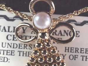 Collar Colgante Ángel de la Suerte con Perla Genuina - Imagen 1 de 5