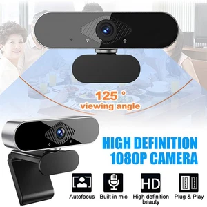 4K HD Streaming Webcam USB Microphone PC Desktop Video Conference Ring Light - Picture 1 of 12
