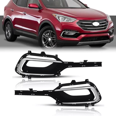 Front Fog Light Bezels Set 2pcs For 2017-2018 Hyundai Santa Fe Sport (2.0L Only) - Image 1 of 4