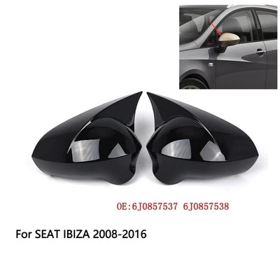 Tapa de cubierta de espejo retrovisor de puerta lateral izquierda derecha para Seat Ibiza 2008-2016 Foto 1 de 4