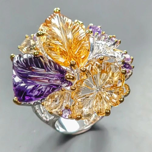 Very beautiful ring Natural Citrine Ring 925 Sterling Silver Size 8 /R445441 - Image 1 of 1