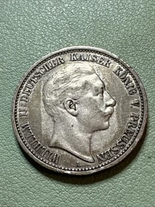 1907 A Deutsches Reich German Kaiser Wilhelm Prussia Zwei Mark 2 Mark - Picture 1 of 9