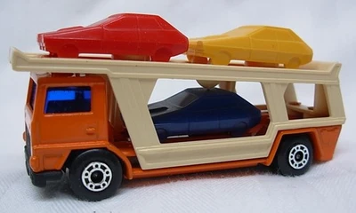 Lesney Matchbox SF #11 Автоперевозчик, оранжевый корпус, черное основание, ТЕМНО-синий Авто - Изображение 1 из 4