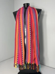 Gestreifter Schal Bohemian Style bunt 66” x 11,5” Baumwolle - Bild 1 von 6