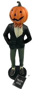 Martha Stewart Halloween Cabeza de Calabaza Caballero Estatuilla Estatua 18 pulgadas de Alto Decoración - Imagen 1 de 9