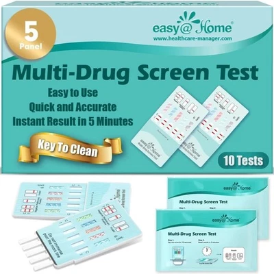 Easy@Home 5-Panel Urine Drug Test Kit | Instant Results | THC & More Screening - Image 1 of 4