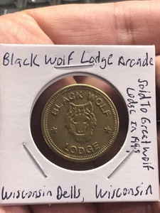 Black Wolf Lodge Arcade Wisconsin Dells, WI Game Token 24mm - Picture 1 of 10