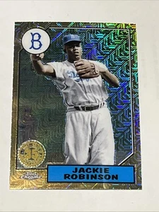 2022 Series 1 1987 Topps Chrome Silver Pack Mojo Jackie Robinson #T87C-62 HOF - Picture 1 of 2