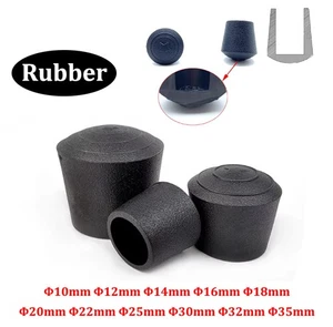 Dia 10mm-35mm Round Rubber Chair Table Feet Cap Furniture Tube Leg Tip Cover Pad - Picture 1 of 19