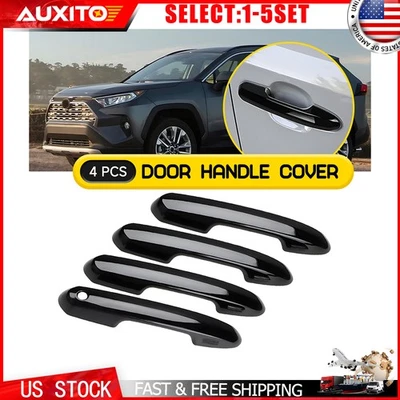 Door Handle Cover For Toyota Highlander 2021-2025 Gloss Black Snap-on Type 4-20X - Image 1 of 4