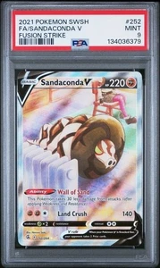 Pokémon Sword & Shield Fusion Strike 2021 #252/264 Sandaconda V PSA 9 - Imagen 1 de 2