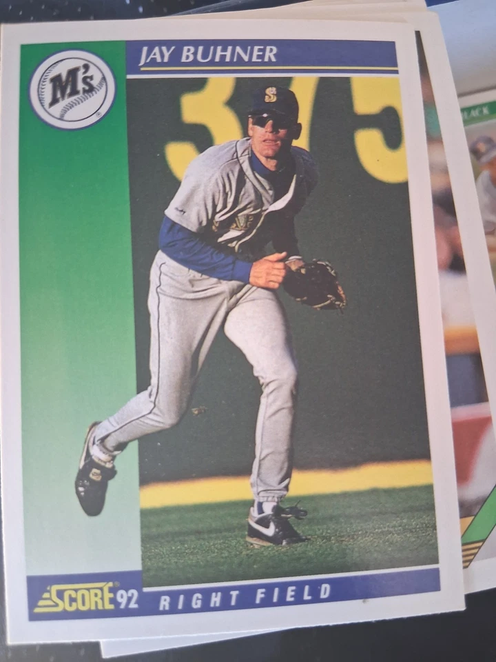 1992 Score baseball card featuring Jay Buhner - Image 1 of 1