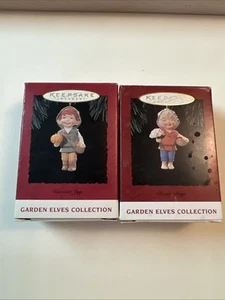 2 Hallmark Keepsake Elf Ornaments Garden Elves Collection 1994 Harvest Daisy - Picture 1 of 4