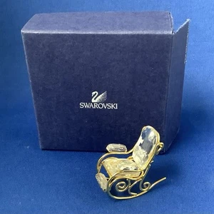 Swarovski Crystal Memories Rocking Chair Gold Trim Boxed - Picture 1 of 7