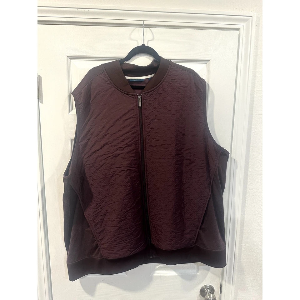 Perry Ellis Men’s Vest 3XLT Sleeveless Quilted Outerwear Plum/Burgundy - Image 1 of 4