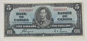 1937 Bank Of Canada $5 - H/S4936087 A19 - Picture 1 of 3