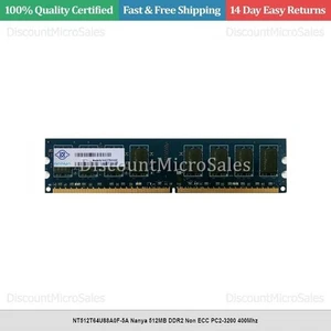 NT512T64U88A0F-5A Nanya 512MB DDR2 Non ECC PC2-3200 400Mhz - Picture 1 of 1
