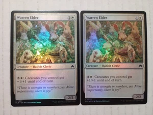 X2 Tarjetas Warren Elder Foil Rabbit Cleric C 0037 BLB Bloomburrow Magic The Gathering - Imagen 1 de 6