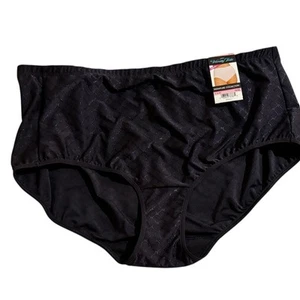 NWT Vanity Fair Black Brief Nylon Spandex Panties Sz 10 / 3XL - Picture 1 of 7