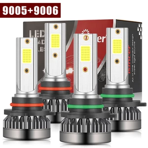 4x 9005 9006 LED Combo Headlight Kit Bulbs 6000K Cool White Bright High Low Beam - Picture 1 of 17
