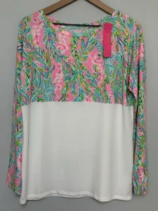 NWT Lilly Pulitzer Finn Top Size M Long Sleeve Tee Cotton Unicorn of the Sea - Picture 1 of 9