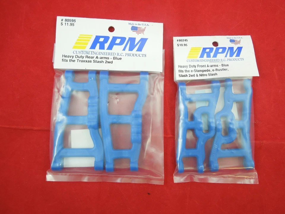 RPM TRAXXAS 2WD SLASH BLUE Front + Rear SUSPENSION A-ARMS 1/10 RAPTOR VXL XL-5 - Image 1 of 1