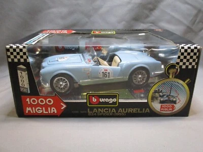 AU307 BURAGO 1/18 LANCIA AURELIA B24 SPIDER 1955 1000 MIGLIA #161 REF 3210 BLEU - Photo 1/4