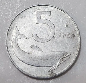 ITALY 🇮🇹 FIVE (5) LIRE COIN 1955 R - Picture 1 of 2